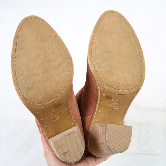 LUCKY BRAND Embrleigh Brown Suede Mid-Calf Boots - Picture 11 of 14